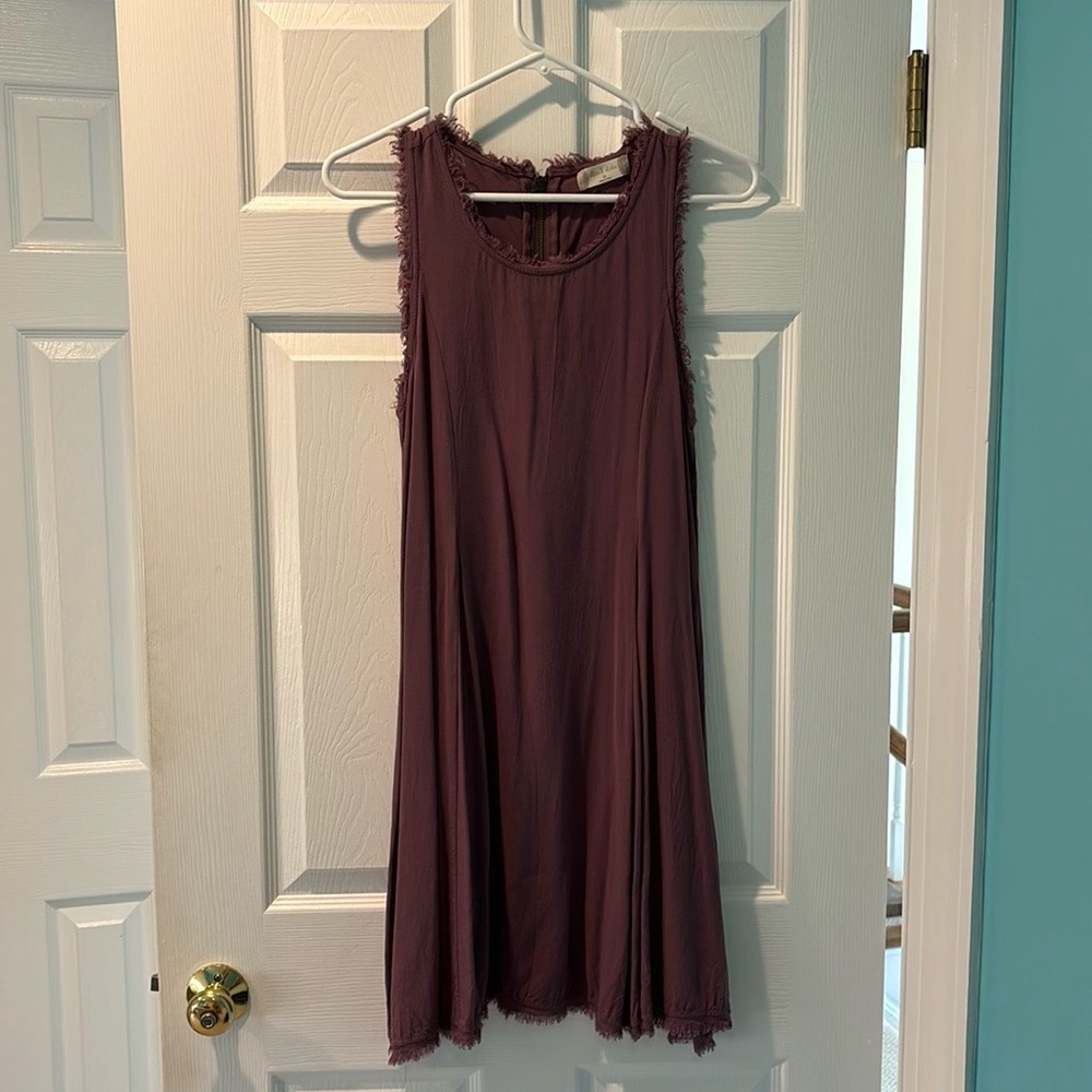 Altar’d State Purple Shift Dress with Frayed Edges